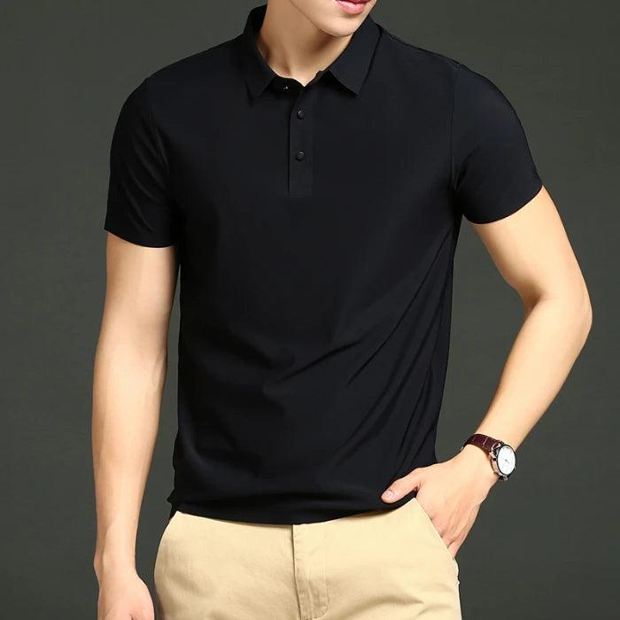 Camisa Polo Masculina em Seda Gelo