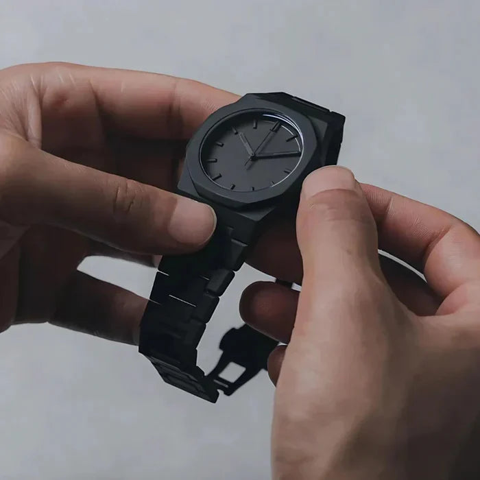 Relógio Minimalista All Black Policarbonato