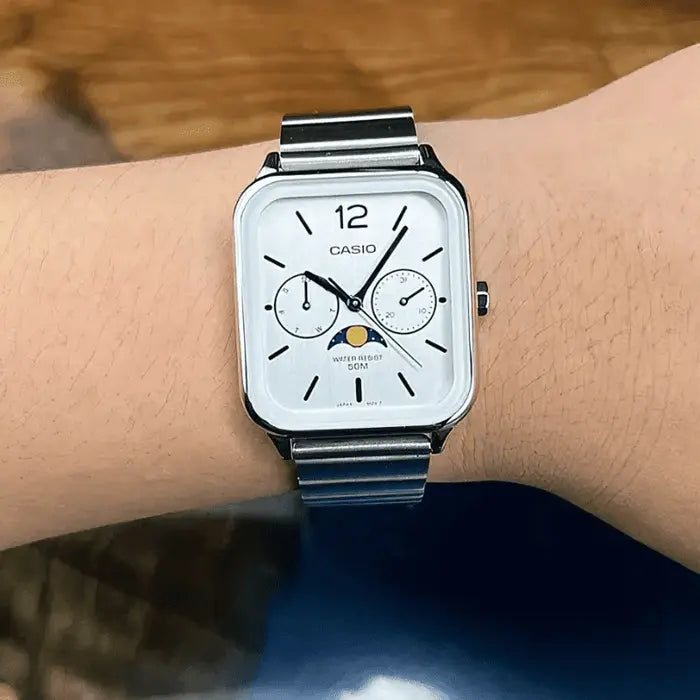 Relógio CASIO Moon Day 36mm Unissex - Aço Inoxidável | A Prova D'agua