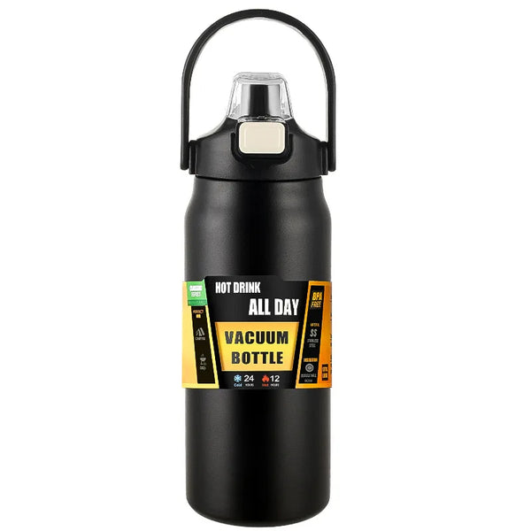 Garrafa térmica portátil com canudo 304