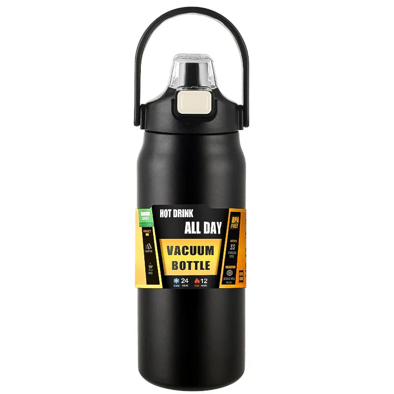 Garrafa térmica portátil com canudo 304