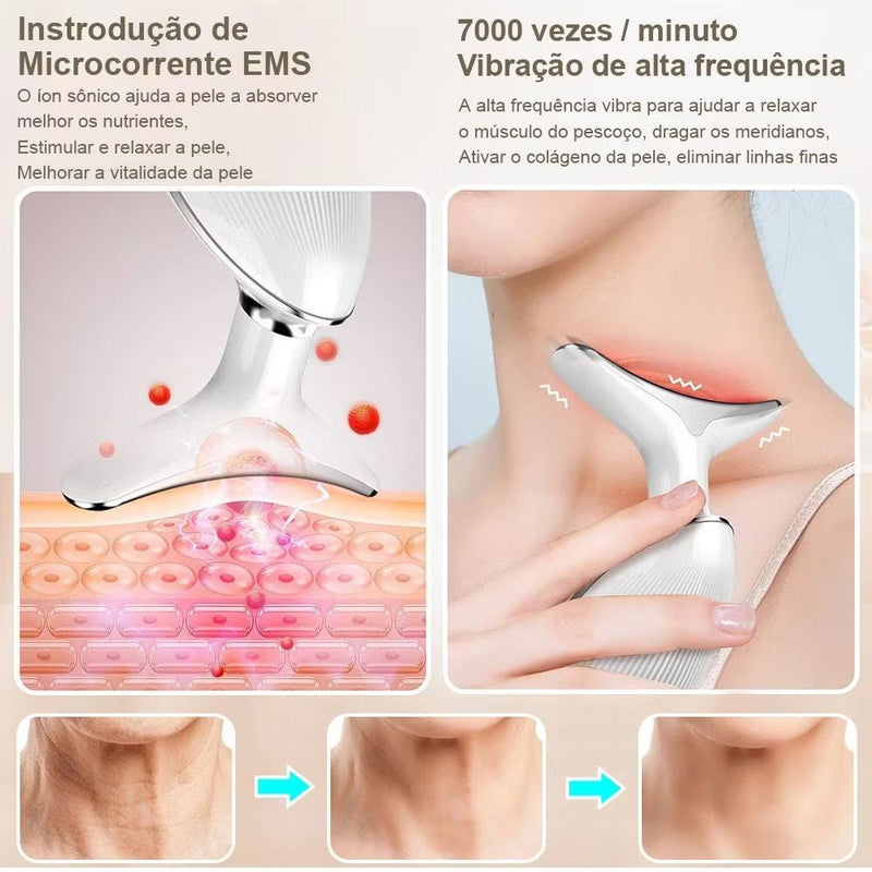 Massageador Facial com Fototerapia Anti-Rugas e Papadas
