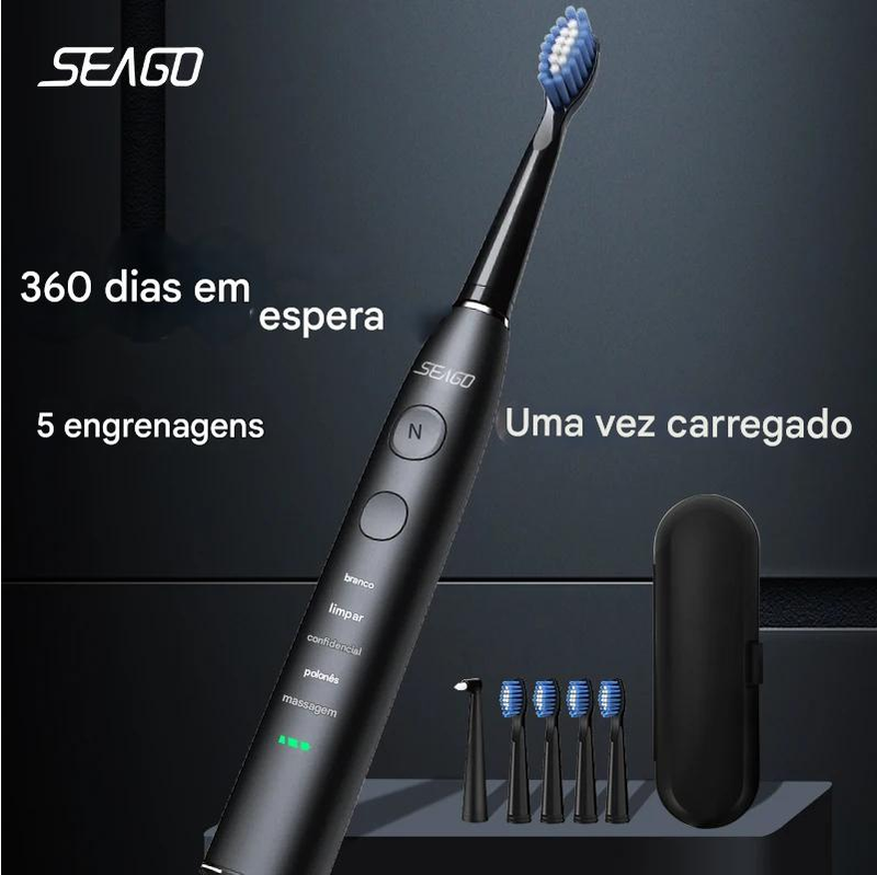 Escova de dentes elétrica sônica  360 dias de carga